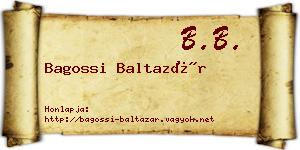 Bagossi Baltazár névjegykártya